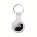 Apple Airtag Silicone Protective Case With Keychain, White