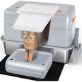 Stainless Steel Odor Control Covered Cat Litter Box, 61.5L x 19H x 41.5W cm