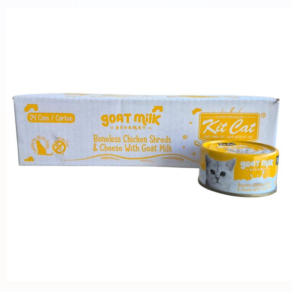 Kit Cat Boneless Chicken Shreds & Cheese with Goat Milk 70gx24