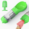 Portable Travel Bottle for Cats and Dogs with Poop Shovel (Green)