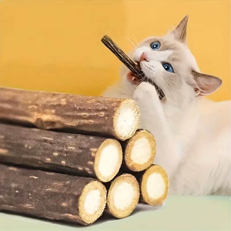 Natural Silvervine Root Cat Chew Sticks, 6 pcs