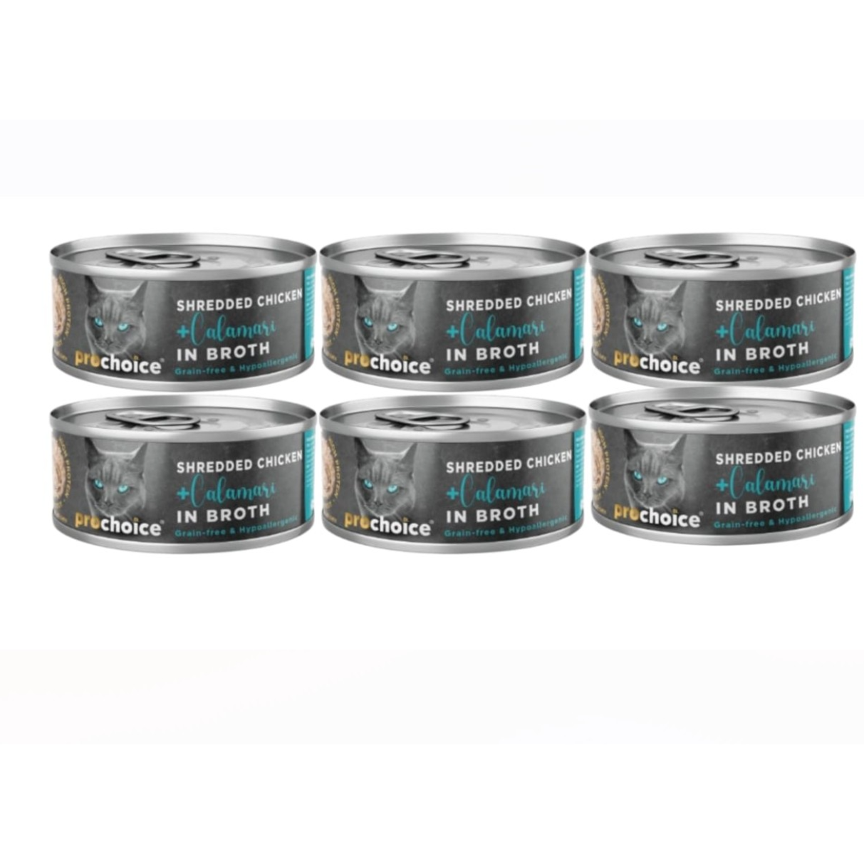 Prochoice Shredded Chicken and Calamari in Broth 70g (6cans)