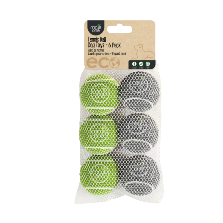 Bouncy Tennis Ball Dog Toys 6/pk