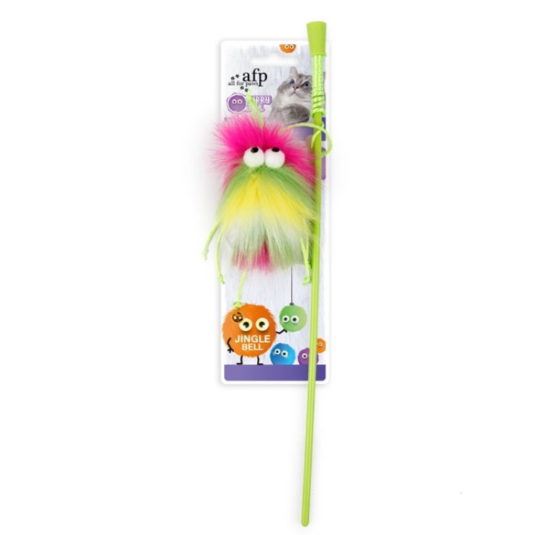 Fluffer Wand Cat Toy. Green