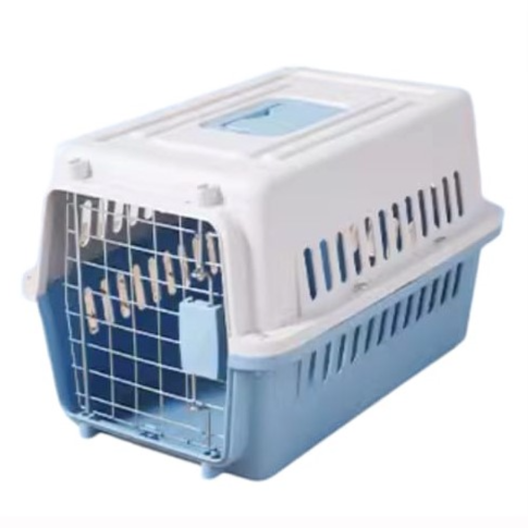 Portable Plastic Pet Carrier (Blue)